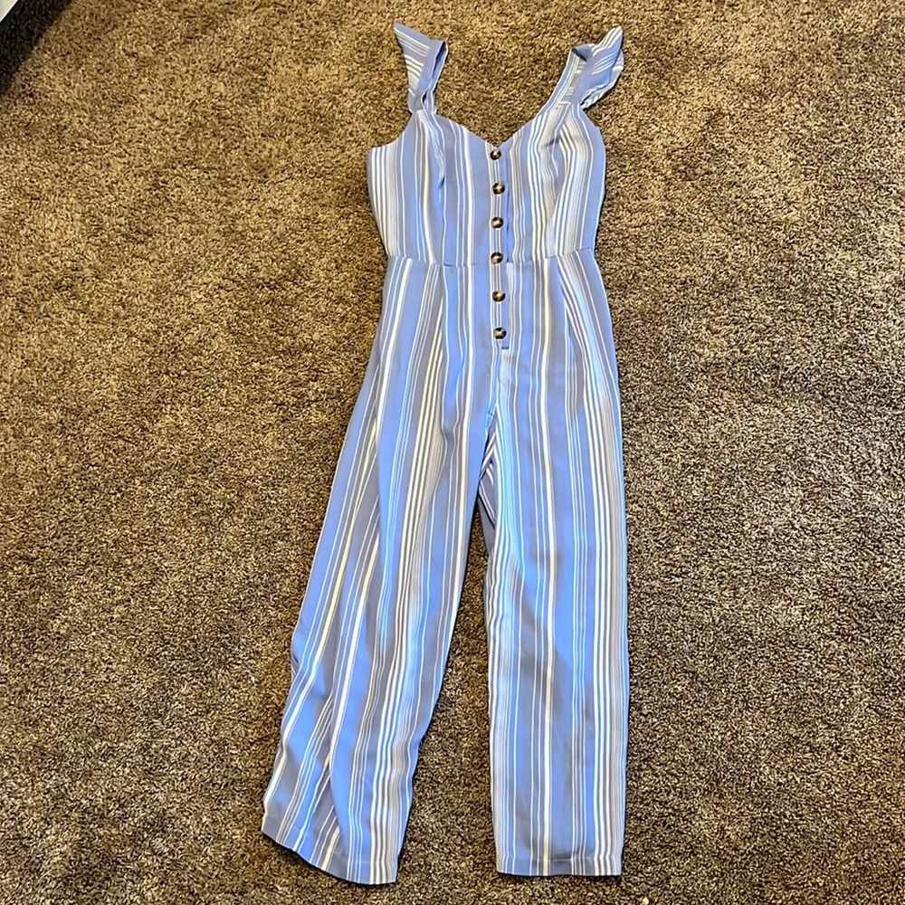Blue Striped Jumpsuit